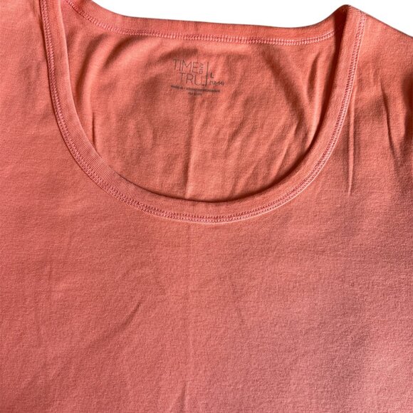 Time and True Peach Colored Women's Top Short Sleeve Size Large - Picture 4 of 6